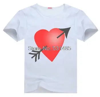 Valentino Dieną Tee Širdies marškinėliai už bamblys vaikai vaikai, berniukas ir mergaitė animaciją t-shirt
