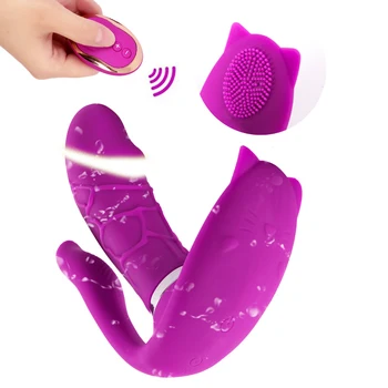 Drugelis Nešiojami Dildo Vibratorius Moterims Belaidžio Nuotolinio Šildymo Analiniai Vibratoriai Klitorio G Spot Stimuliatorius Sekso Žaislas, Skirtas Suaugusiems,