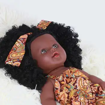 30CM realus dydis Mielas Afrikos Kūdikių Lėlės Bamblys Kūdikio Mergina vonios žaislas Vinilo Žaisti bendras Lėlės Skirtos Aprangos iki 