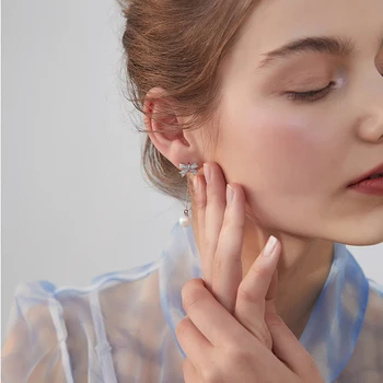 Xinwei auskarai 2020 naujas paprastas lankas temperamentas auskarai moterims, ilgą perlų pakabukas auskarai papuošalai dovana
