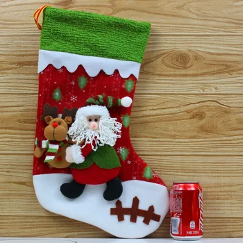 45*28cm Santa Sniego Kojines Kalėdų Kojinės Kabinti Kalėdų Medžio Apdaila Naujųjų Metų Saldainių Maišelio Dovanos Kalėdų Ornamentu