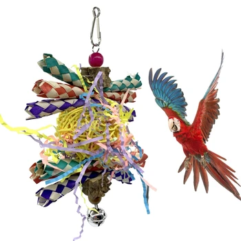 3Pcs Paukštis Papūga Smulkinimo Žaislas Kabo Narve Maitinimosi Vynuogių Popieriaus Kramtyti Rotango Kamuolys 27RF