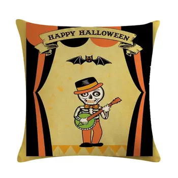 45cm*45cm Animacinių filmų Helovinas moliūgų žibintų dizainas lino/medvilnės mesti pagalvių užvalkalus sofos pagalvėlė padengti namų dekoratyvinės pagalvės