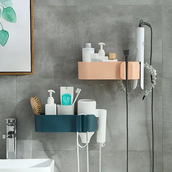 Plastikiniai Plaukų Džiovintuvas Stovo Vonios kambarys stalčiuko Vonios Sieniniai Muilas Tualetinis Accesorios De Bano Vonios kambarys Produktų BE50BS