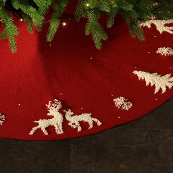 Sulankstyti Garbanotas Pusėje Medžio Sijonas Kalėdų Megzti Medžio Sijonas Kalėdų Prekių Medžio Apačioje Prijuostė