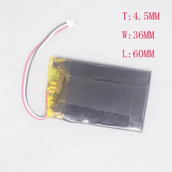 3,7 V ličio polimero baterija 3-wire 453660 MP3 MP4 mažas garsiakalbis pasakotojas baterijos 1000mAh