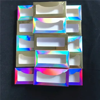 25mm 3D Mink Blakstienų holografinis Stačiakampio Kartono Dėžutė, Netikrų Blakstienų Pakuotės Lauką Tuščią Blakstienų Pakuotės, Dėžutės makiažas nemokamai logotipas