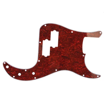 Raudona Vėžlio Kiauto Pickguard 3 Sluoksnių Kampine Krašto Apdaila Precision Bass PB Gitara