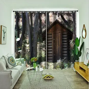 Aukštos kokybės užsakymą miško užuolaidos Miegamajame, gyvenamasis kambarys vėjo sustorėjimas blackout 3d užuolaidos